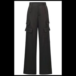 Noli satin Milan cargo pants black size 4